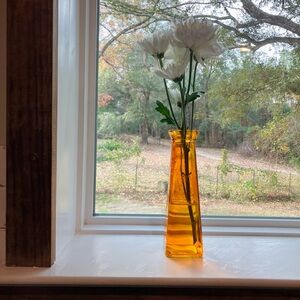 Vintage Amber Glass Vase - Elegant Home Accent